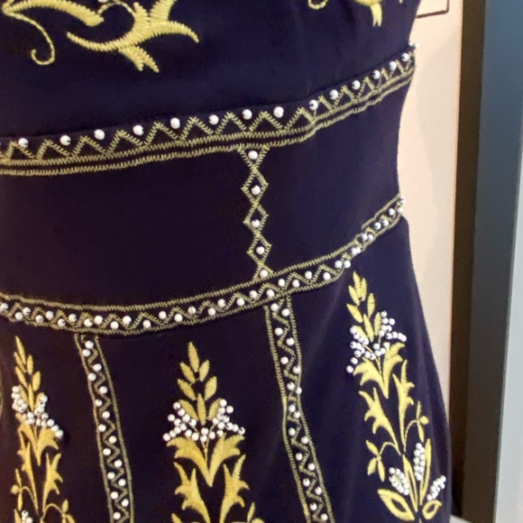 Inc International Concepts Navy Cotton Dress w Beading & Embroidery/ Size L - Picture 4 of 11
